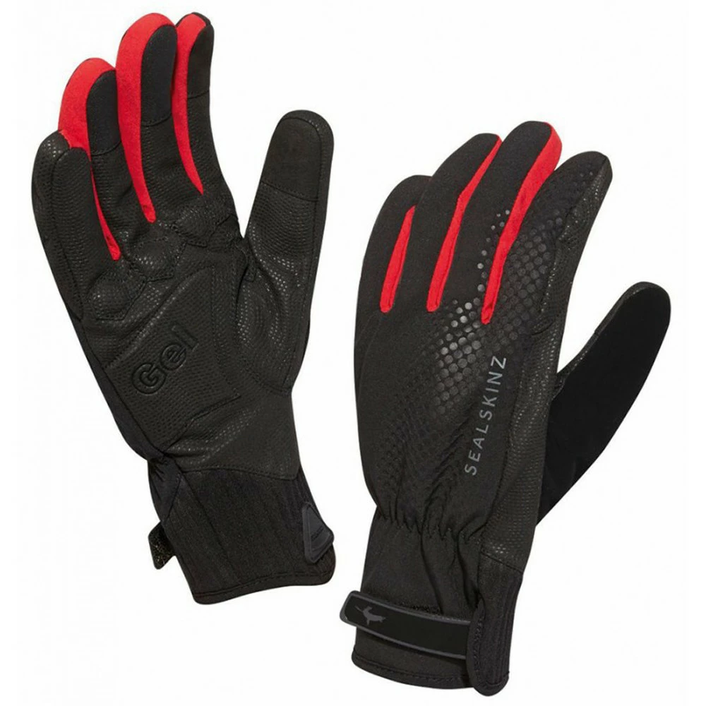 Gants De Vélo Hiver Sealskinz All Weather Cycle XP Noir Rouge