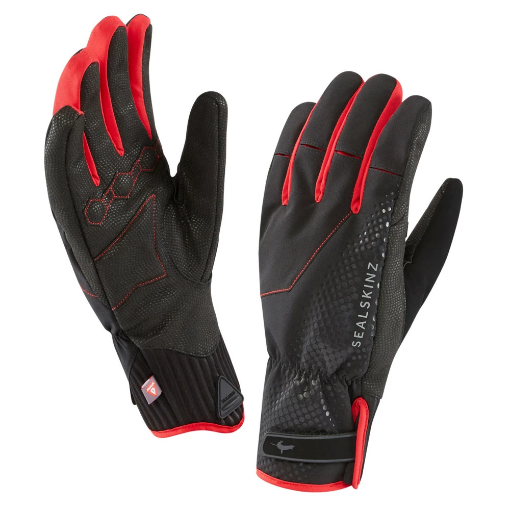 Gants De Vélo Hiver Sealskinz Brecon XP Imperméables Noir Rouge