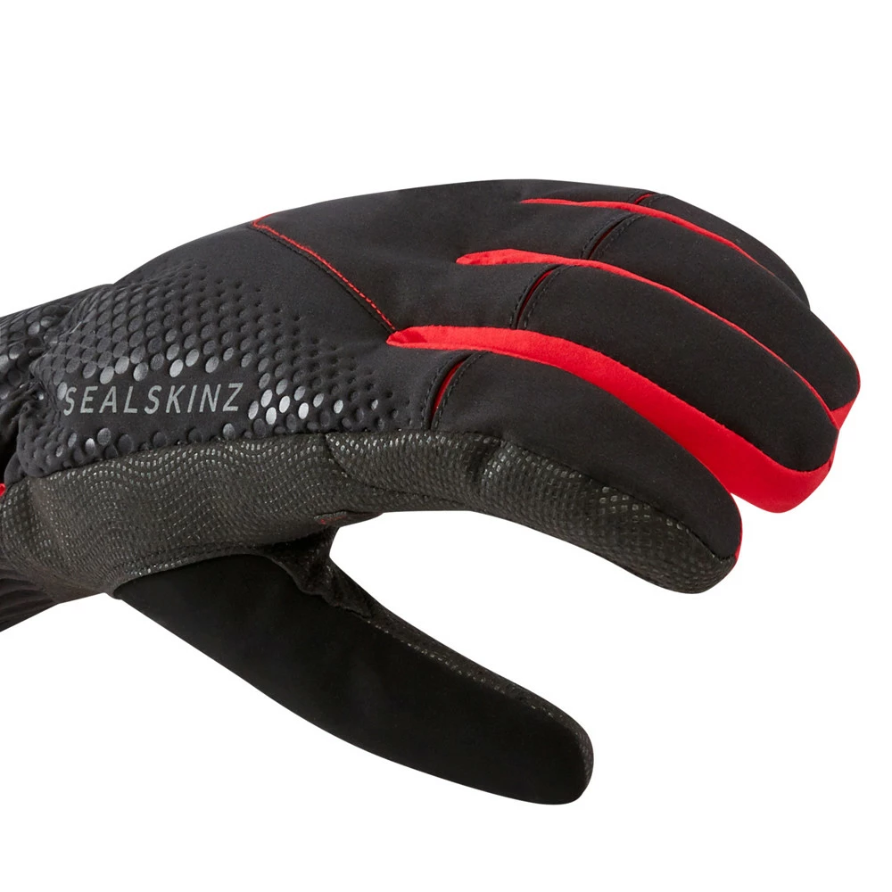Gants De Vélo Hiver Sealskinz Brecon XP Imperméables Noir Rouge – Image 3