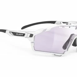 Lunettes Vélo Rudy Project Cutline Blanc Brillant ImpactX2 LS Violet Bumpers Blanc