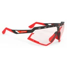 Lunettes Vélo Rudy Project Defender Noir Mat Bumpers Rouge Photochromiques