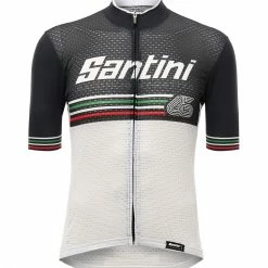 Maillot De Vélo Santini Beat Blanc Noir