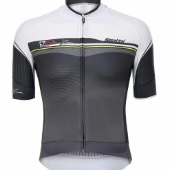 Maillot De Vélo Santini Sleek Plus Blanc Gris