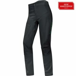 Pantalon De Vélo Gore Power Trail Windstopper Soft Shell 2 En 1 Noir
