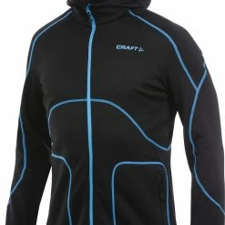 Sweat Outdoor Et Running Craft Capuche Zippé Homme Noir Bleu