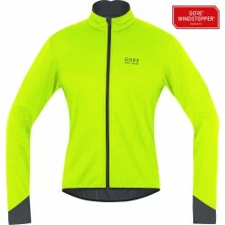 Veste Vélo Hiver Gore Power 2.0 Windstopper Soft Shell Jaune Noir