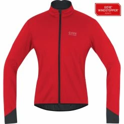 Veste Vélo Hiver Gore Power 2.0 Windstopper Soft Shell Rouge Noir