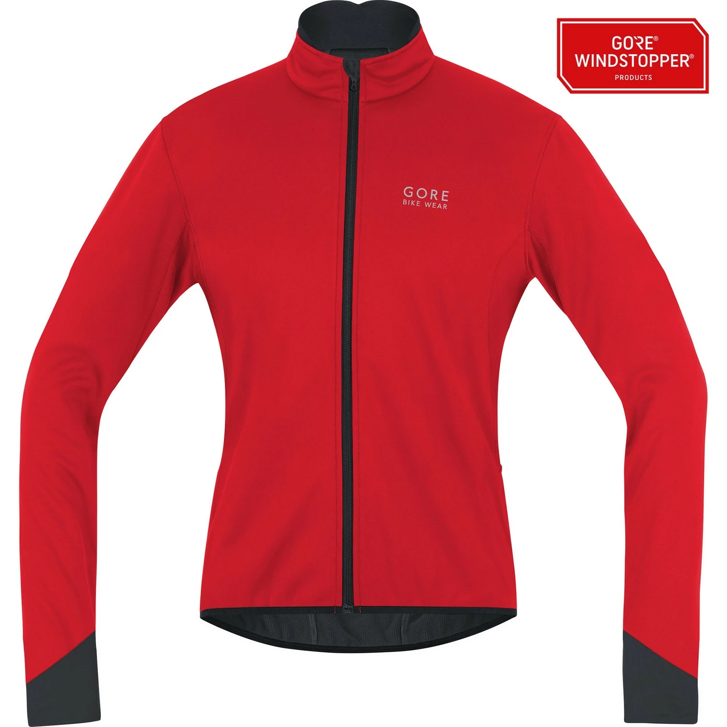 Veste Vélo Hiver Gore Power 2.0 Windstopper Soft Shell Rouge Noir