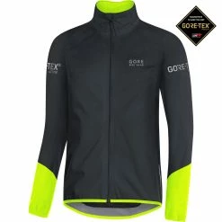 Veste Vélo De Pluie Gore Power Gore-Tex Active Noir Jaune